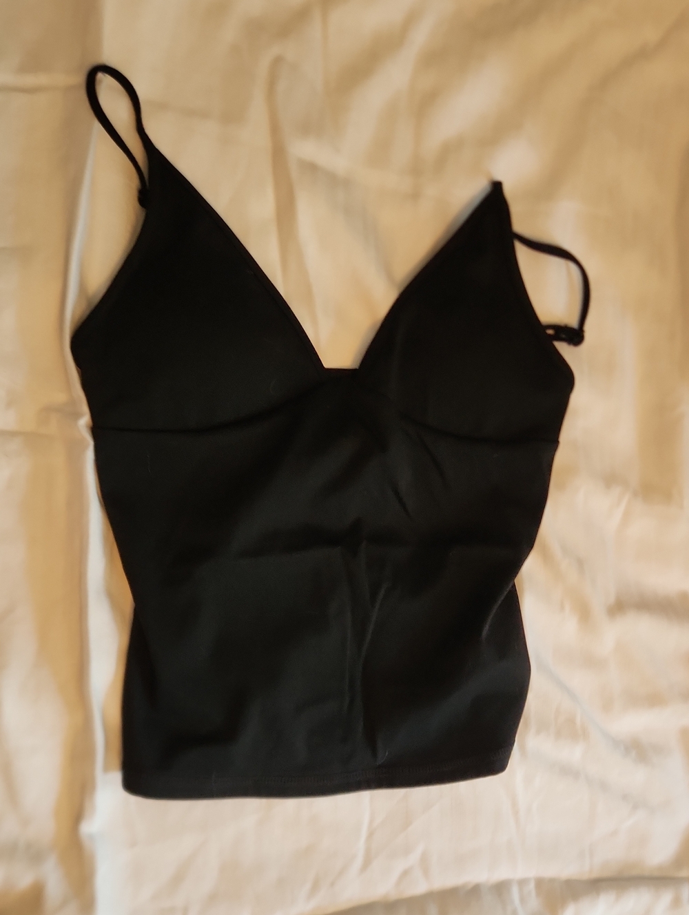 Garage Black V-Neck Camisole with Adjustable Straps